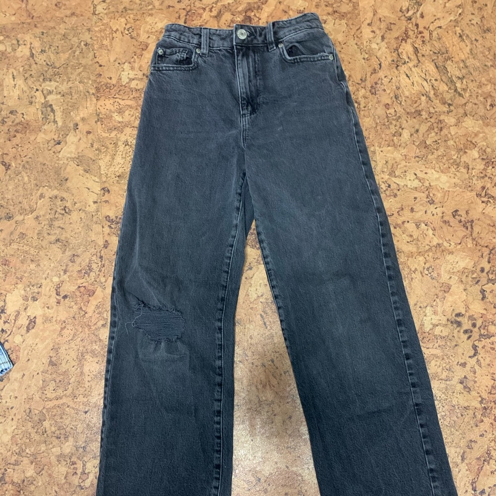 Black wide leg jeans